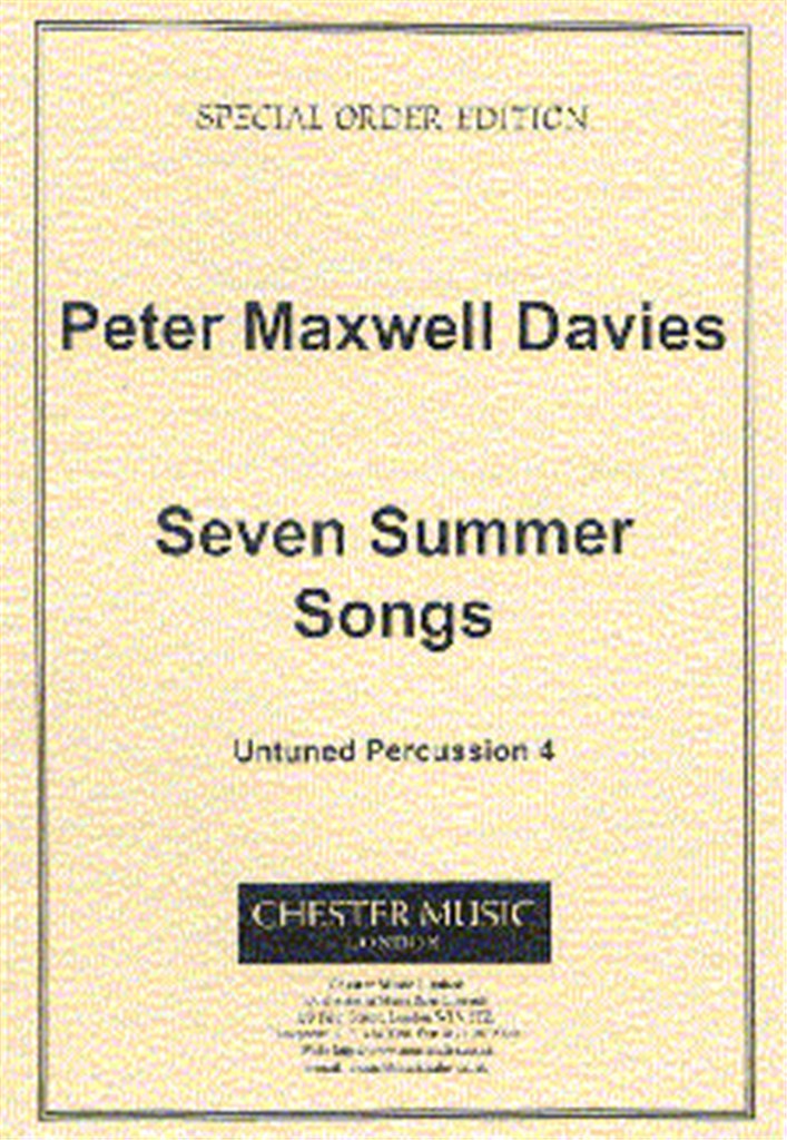Seven Summer Songs - Untuned Percussion 4